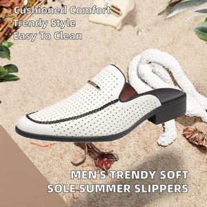 รองเท้าแตะผู้ชาย Shunfayu รุ่นทันสมัยสำหรับฤดูร้อน พิมพ์ลายที่หน้าเท้า วัสดุ PU พื้นรองเท้าด้านใน PVC พื้นรองเท้ากลางทำจากยางหนา แฟชั่นสำหรับใส่ในบ้าน ชายหาด นุ่มสบาย - Product Image 2