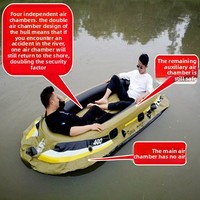 Kayak gonflable épaissi pour 2 personnes, résistant à l'usure, pour sports nautiques en plein air, rafting