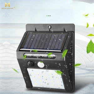 Minimalist bahçe 20LED 20LED işık kontrollü güneş duvar lambası su geçirmez açık hareket sensör ışıkları - Product Image 2