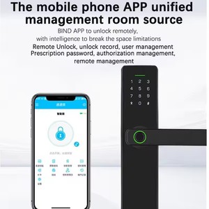 Tuya ttlock ứng dụng thông minh mật khẩu điện tử sinh trắc học vân tay khóa cửa Keyless Entry thẻ thông minh <span class=keywords><strong>Wifi</strong></span> Mạng nhôm đám mây - Product Image 6