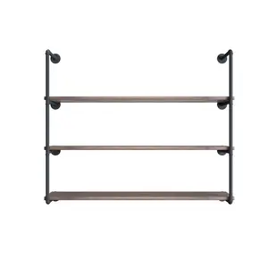 Industrial Wood and Metal Wall <strong>Rack</strong> Floating Shelves for <strong>Storage</strong> Holders &amp; <strong>Racks</strong> Pipe Design Industrial Wall <strong>Storage</strong> <strong>System</strong> - Product Image 1