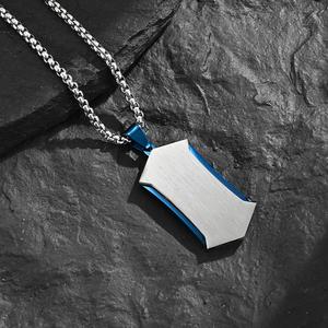 Diamante doble Color bicapa impermeable deslustre libre 316 Pvd Acero inoxidable moda joyería colgante collares para hombres - Product Image 6