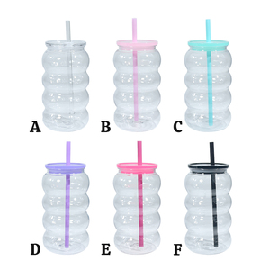 Vaso de Cerveza Libby de Plástico Acrílico Transparente de 16 oz con Logotipo Personalizado, con Tapa y Pajita de Colores - Product Image 2