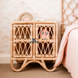 Armoire pour enfants en rotin naturel artisanal de conception moderne la mieux adaptée pour la décoration de la chambre à coucher Armoire pour enfants - Product Image 2