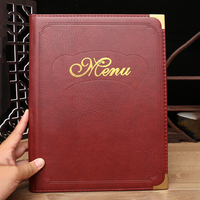 Porte-menu de restaurant en cuir PU de luxe, livre de menu à feuilles mobiles en PVC de haute qualité, grande couverture de menu simple