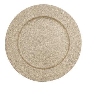 Assiette ronde en plastique DIAM. 33CM OR PAILLETTÉ - Product Image 1