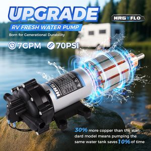 MRGVFLO Fresh <b>Water</b> <b>Pump</b> 110V AC 7GPM 70PSI Five Chamber Self Priming Diaphragm Marine Use - Product Image 3