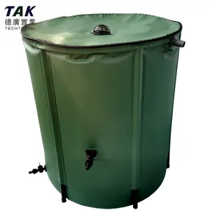 Coletor de água dobrável de 1000l para jardim, tanques de retenção de água chuva, dobrável, 500d, material pvc