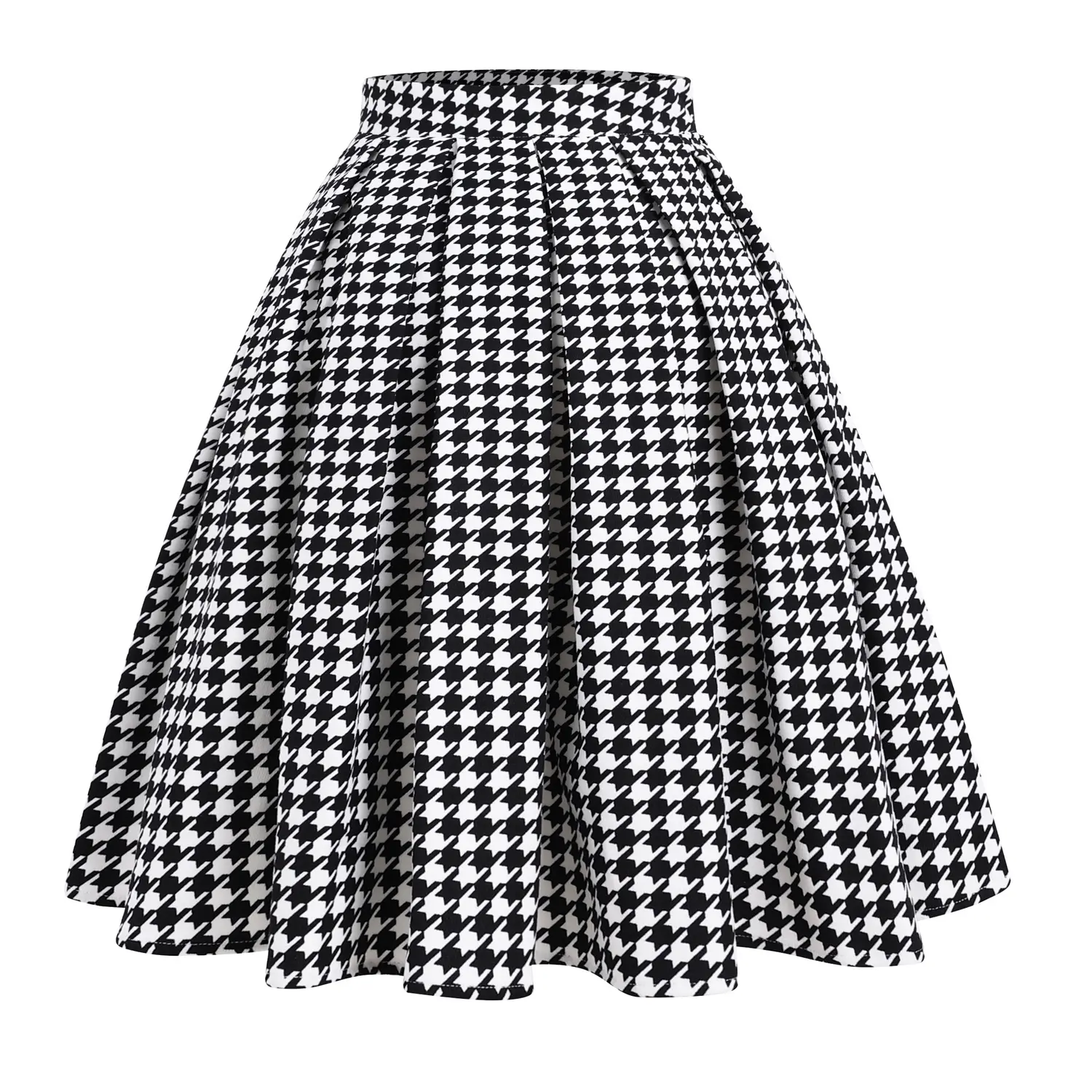 Classic stylish women seductive mini skirt sexy plaid polka dot houndstooth Versatile JK skirt with zipper