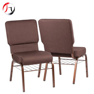 アームレスト付き布張り教会祈りの椅子カスタマイズロゴ付きメタルフレームシアターチェアパッド入りオーディトリアムチェア - Product Image 1