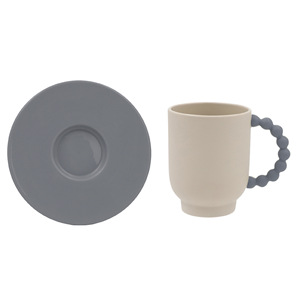 Nordic Contrast Color Ceramic Coffee <b>Cup</b> and Saucer Creative Beaded Handle Porcelain Tea <b>Cup</b> <b>Set</b> - Product Image 6