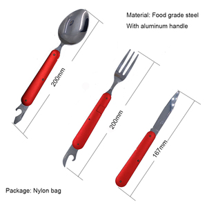 Set di Posate da Campeggio Staccabili, Kit Multiuso con Cucchiaio, Forchetta, Coltello e Apribottiglie, Posate Pieghevoli Portatili per Viaggi ed Escursioni - Product Image 3