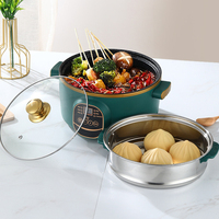 Büro Outdoor Multifunktion nudeln Elektrische Pfanne Kochen Mini Hot Pot Mit Glas abdeckung Mit Gedämpft
