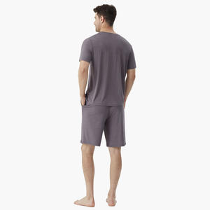 Ropa Casual para Hombre, Ropa de Dormir para Hombre, Pijamas de Bambú, Camiseta y Pantalones Cortos, Conjuntos de Pijamas, Pijamas Modales para Hombre - Product Image 4