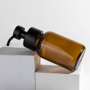 Hot Bán Tùy Chỉnh 250Ml Hổ Phách Phẳng Bơm Xà Phòng Tay Cơ Thể Rửa Với Màu Nâu Thủy Tinh Bọt Thiết Kế Độc Quyền - Product Image 3