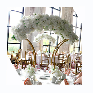 2024 decoración de boda enorme <span class=keywords><strong>base</strong></span> de metal dorado piezas de <span class=keywords><strong>centro</strong></span> de boda soportes para mesa de boda - Product Image 4