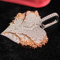 Collar con Colgante de Moissanita en Forma de Corazón, con Engaste Lujoso, Unisex, Plata S925, Pieza Llamativa, Regalo Exquisito