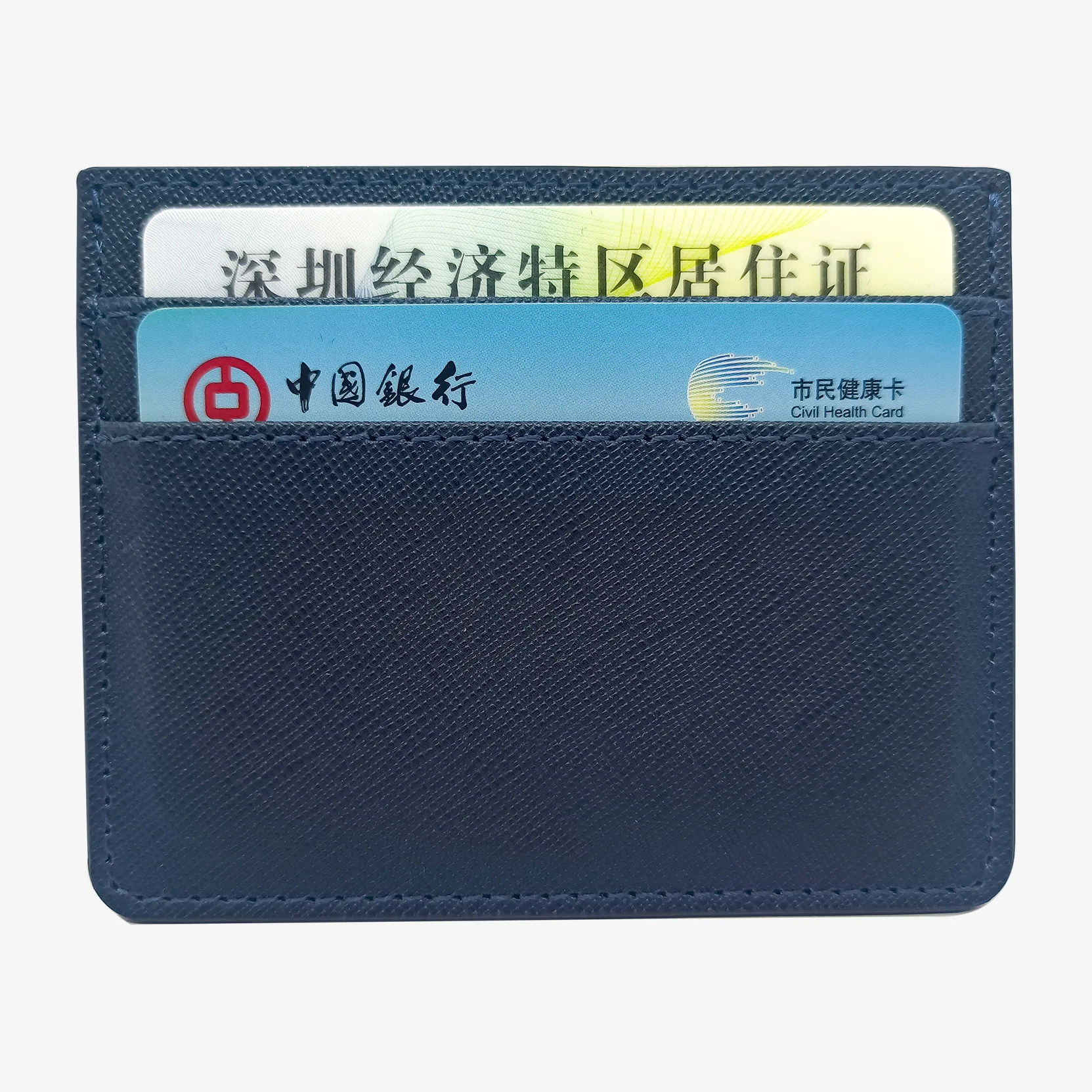 مخصص رخيص سعر المصنع مضاد للسرقة جلد مسطح بطاقة جيب جلد PU ائتمان