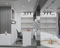 Aménagement de magasin ONI : Meubles de magasin de cosmétiques de luxe haut de gamme, LED, étanches, transparents, durables, faciles à nettoyer, modernes, personnalisés, modulaires, commerciaux