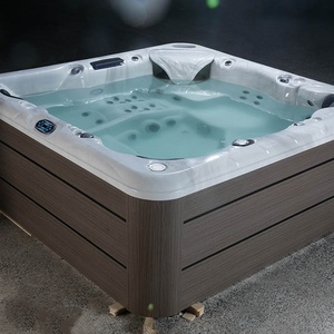 2025 Çok Satan Rahatlatıcı Lüks Dış Mekan Masaj Spa Küveti Açık Hava Küveti 6 Kişilik Bahçe Jakuzisi Dış Mekan Spa LED'li - Product Image 6