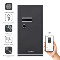 CEQSAFE Coffre-fort intelligent numérique avec empreinte digitale, accès par reconnaissance faciale, tout en acier, pour la maison et le bureau, antivol, WiFi, avec serrure à clé