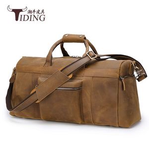 Bolsa de Viaje de Cuero Crazy Horse Tiding, Gran Capacidad, Correa Ajustable, Bolsa de Negocios para Hombre, Color Café - Product Image 3