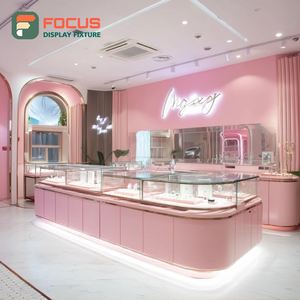 Minimalist Custom Jewelry Display Cabinet Manufacturer Metal <b>Frame</b> Brand Store Display Counter - Product Image 3