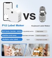 Stiker genggam Mini portabel Thermal, Printer Label nama hadiah Printer pita kain untuk kemasan