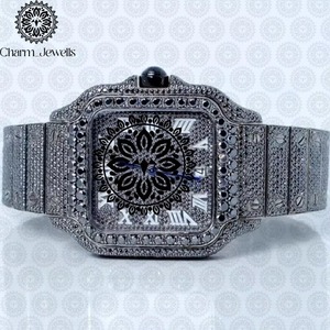 Montre élégante de qualité supérieure avec diamants, mouvement de précision, montre de luxe pour adultes, disponible à la vente - Product Image 2