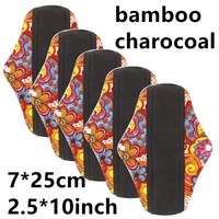 Lynmiss - Toallas Sanitarias Reutilizables con Alas, Super Absorbentes, Impermeables, de Tela de Bambú con Carbón, con Logotipo Personalizado