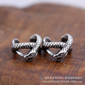 yunnique Snake <b>Cuff</b> <b>Earrings</b> 316 Stainless Steel Animal Theme Fashion Jewelry for Women and Men - Product Image 2