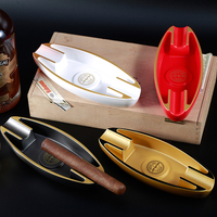 Cendrier à cigares JIFENG JF-M045 en mélamine 100% avec logo personnalisé, forme bateau, multicolore, promotionnel, 2 fentes, 60 anneaux de calibre