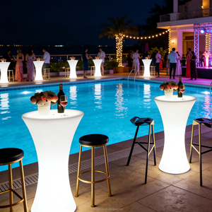 Table <span class=keywords><strong>de</strong></span> <span class=keywords><strong>mobilier</strong></span> d'extérieur LED en plastique PE, ensemble <span class=keywords><strong>de</strong></span> patio, 16 couleurs RVB, <span class=keywords><strong>mobilier</strong></span> <span class=keywords><strong>de</strong></span> jardin extérieur étanche, <span class=keywords><strong>mobilier</strong></span> <span class=keywords><strong>de</strong></span> bar d'extérieur - Product Image 2