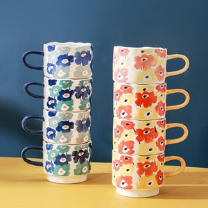 แก้วพับได้ลายการ์ตูนน่ารักสไตล์ INS Poker Big Mouth ขนาด 12 ออนซ์ แก้วเซรามิกเพ้นท์ลายด้วยมือ แก้วพอร์ซเลนพร้อมหูจับ - Product Image 6