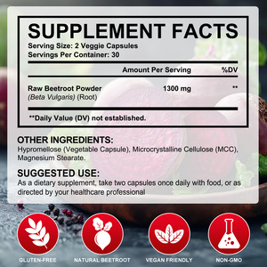 SOLOTREE Fast Shipping1300mg Beetroot Supplement Pure Natural Organic Beet Root Powder <strong>Capsules</strong> for Athletic Performance - Product Image 3
