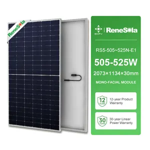 Renesola Paneles Solares Costos günstiger Preis 505 W 510 W 515 W 520 W 525 W N-Typ Mono-Solarpanel für Solarenergiesystem