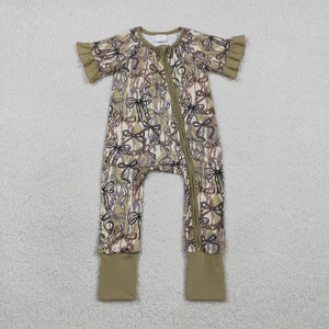 Romper de Verano para Bebés Niñas con Estampado de la Bandera de EE. UU., Ecológico, de Spandex/Algodón - Product Image 2