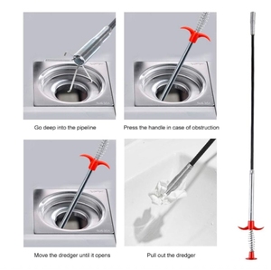 Herramienta de recogida de garra Flexible para inodoro doméstico con 4 garras, herramienta de recogida de manguera flexible para recoger basura - Product Image 2