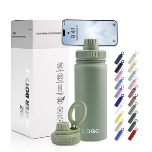 32OZ Wide Mouth Double Wall Stainless Steel Vacuum Flask Insulated Water Bottle in Stock with Mobile Phone Holder - Product Image 1