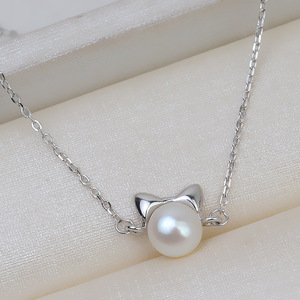 Bracelet tête de chat en argent S925 fait main, accessoires de bricolage pour femmes avec 7-8 perles semi-finies vides, lot de 2718 pour colliers - Product Image 1