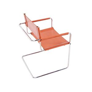 Bauhaus <span class=keywords><strong>Chaise</strong></span> de <span class=keywords><strong>salle</strong></span> à <span class=keywords><strong>manger</strong></span> moderne en cuir marron avec cadre en métal en acier inoxydable <span class=keywords><strong>Chaise</strong></span> de restaurant - Product Image 4