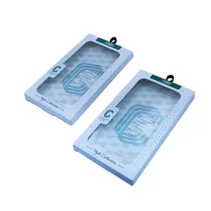 Caja de papel de lujo con logotipo personalizado para teléfono móvil/Embalaje de caja de teléfono con ventana de PVC