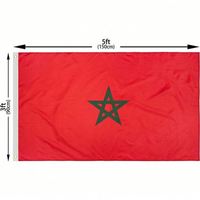 Drapeau national du Maroc en polyester 3x5 pieds, imprimé numériquement sur mesure, double couture, durable, pour extérieur – Offre spéciale
