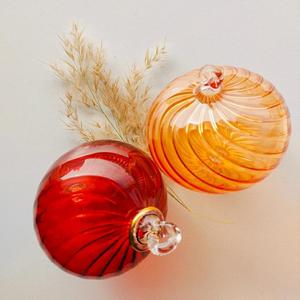 Ornement de Noël en vitrail coloré gravé soufflé à la main sur mesure pour l'avertissement de la maison - Product Image 2