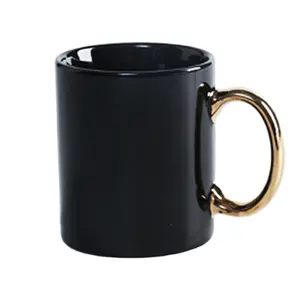 Drinkware custom printed tea custom with infuser ceramic blue and gold coffee mug ceramic mug
