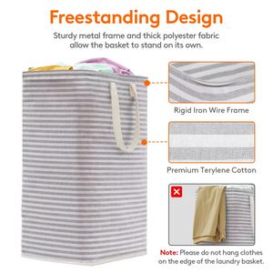 Panier à linge pliable en gros à rayures, idéal pour le rangement des jouets et des vêtements sales - Product Image 6
