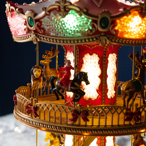 Musical Rotating Santa <b>Balloon</b> Drop Christmas Village Amusement Park Ride LED Light up Holiday Home Decoration Ornament - Product Image 4