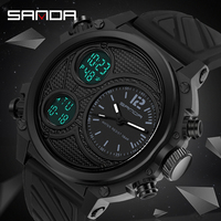 Reloj de Cuarzo SANDA 3002 para Hombre, Popular en el Mundo, Correa de Cuero, Múltiples Zonas Horarias, Multifunción, Diseño Deportivo Clásico