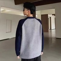 Pull décontracté pour homme, col rond, ample et confortable, nouvelle couleur contrastée, livraison directe, collection automne