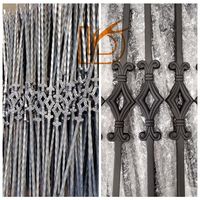 Großhandel Fabrikverkauf Europäisches Design 9/16 Zoll Quadratische Geschmiedete Massive Treppengeländer-Stäbe Schmiedeeiserne Balustraden für Innenbereich